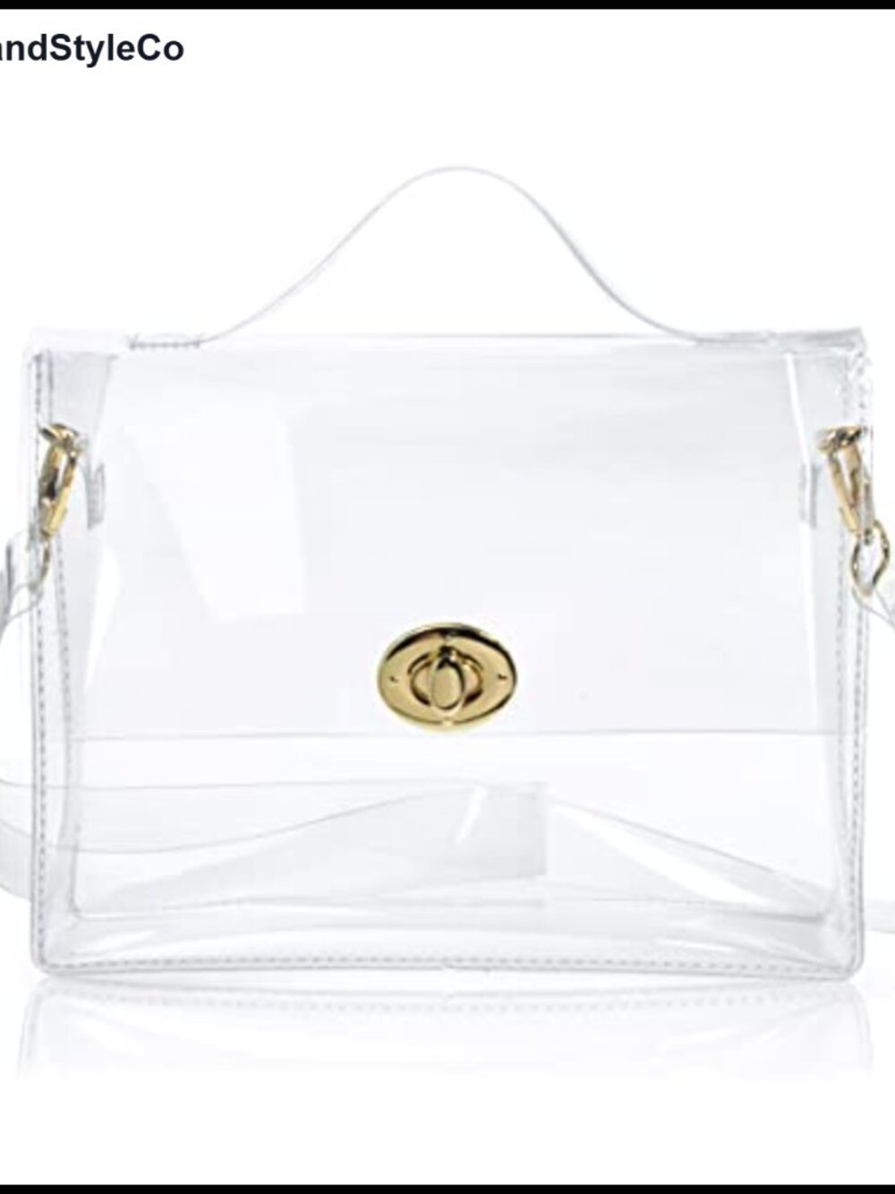 Clear Stadium Approved Crossbody Satchel with Turn Lock